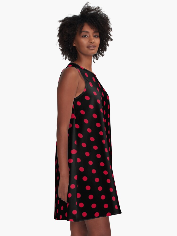 black dress red polka dots