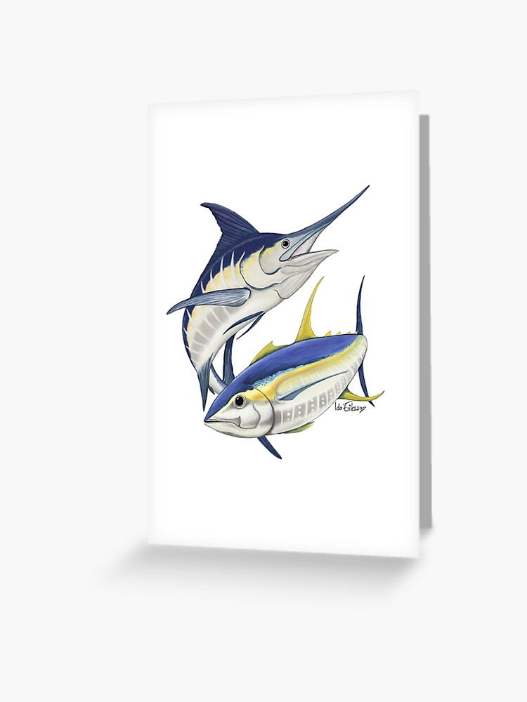 Blue Marlin And Yellowfin Tuna Greeting Card By Idaeriksson Redbubble