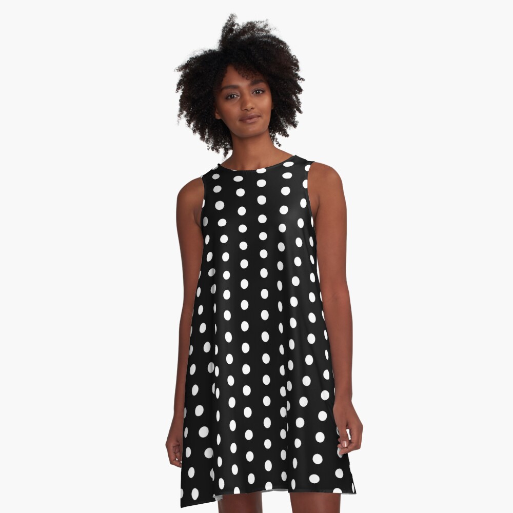 black white spotty dress