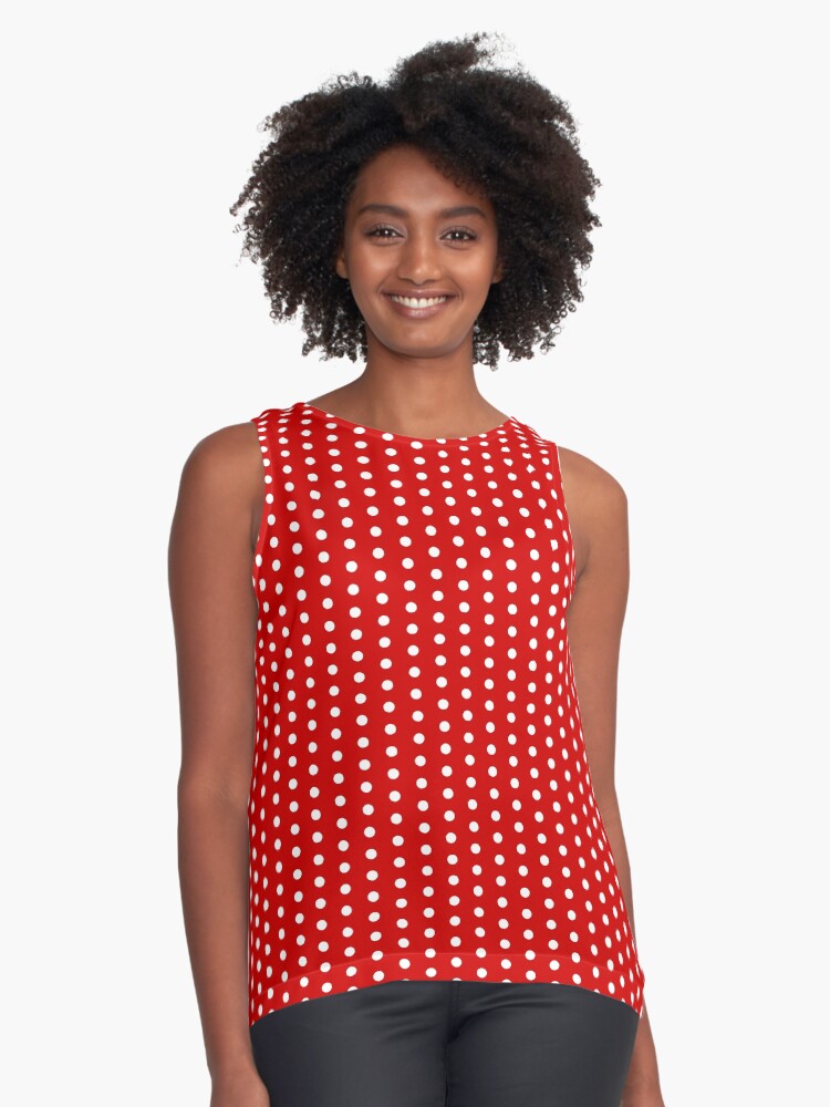 red dress with white dots