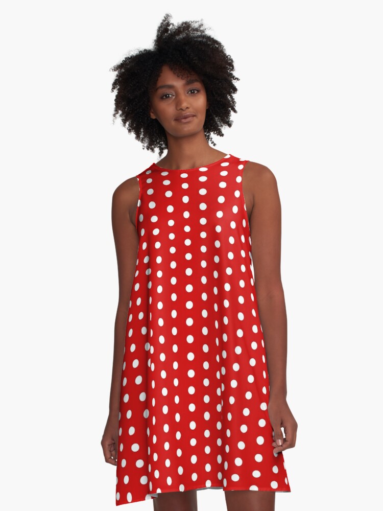 white dress red polka dots