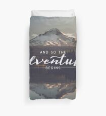 And So The Adventure Begins - Woods Trees Forest Mountain Wall Decor Duvet Cover