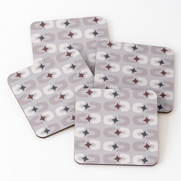 Item preview, Retro Core Geometric Rectangles And Cosmic Sparkle Stars Mod Pattern Blue Gray designed and sold by scorpiolane.