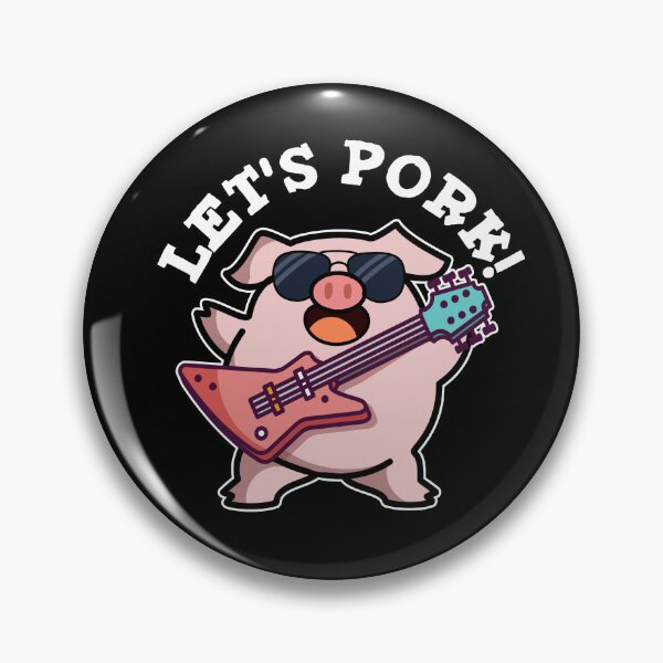 Item preview, Let's Pork Rock And Roll Funny Pig Puns (Dark BG) designed and sold by punnybone.