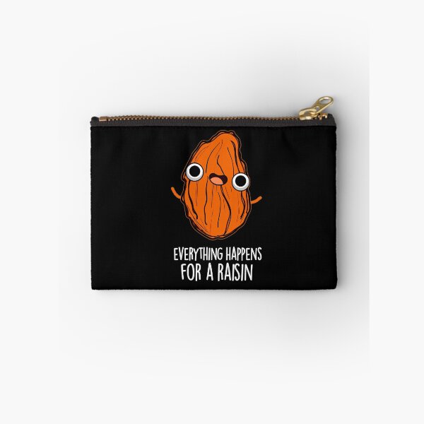 Item preview, Everything Happens For A Raisin Funny Food Puns (Dark BG) designed and sold by punnybone.
