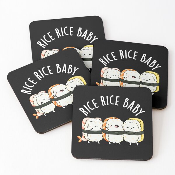 Item preview, Rice Rice Baby Funny Sushi Puns (Dark BG) designed and sold by punnybone.