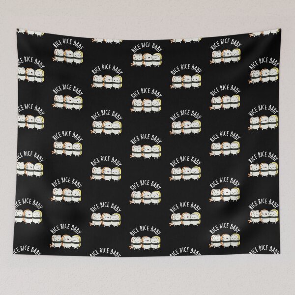Item preview, Rice Rice Baby Funny Sushi Puns (Dark BG) designed and sold by punnybone.