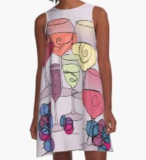 Wine and Grapes v2 A-Line Dress