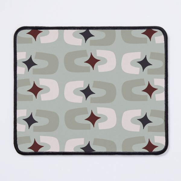 Item preview, Retro Core Geometric Rectangles And Cosmic Sparkle Stars Mod Pattern Gray Teal designed and sold by scorpiolane.