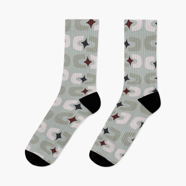 Item preview, Retro Core Geometric Rectangles And Cosmic Sparkle Stars Mod Pattern Gray Teal designed and sold by scorpiolane.