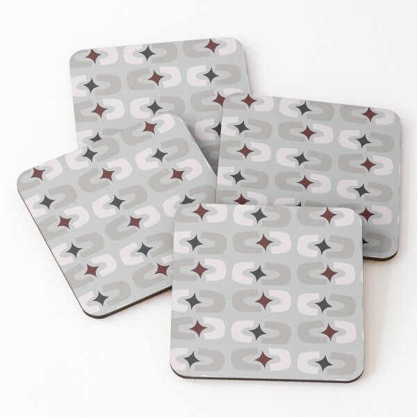 Item preview, Retro Core Geometric Rectangles And Cosmic Sparkle Stars Mod Pattern Grayish Blue designed and sold by scorpiolane.