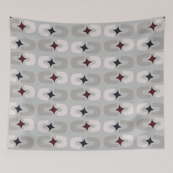 Item preview, Retro Core Geometric Rectangles And Cosmic Sparkle Stars Mod Pattern Grayish Blue designed and sold by scorpiolane.