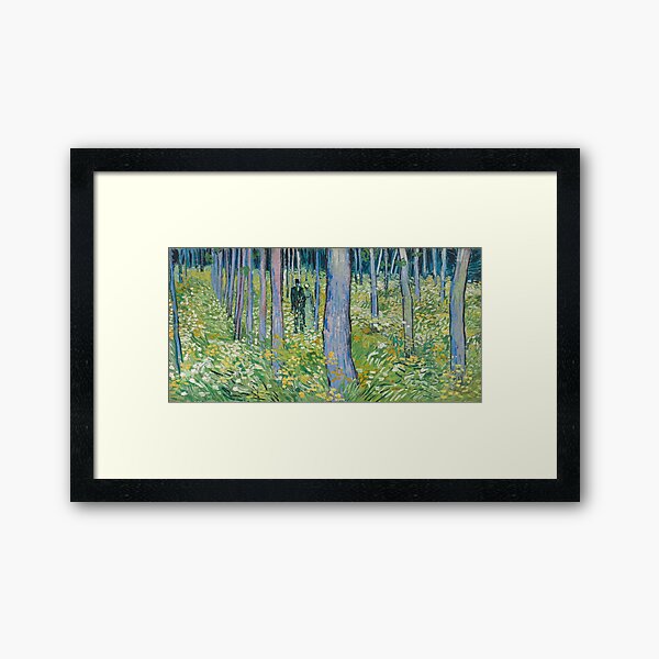 Aperçu de l'œuvre Vincent van Gogh - Sous-bois avec deux personnages créée et vendue par Vintage Wall Art.