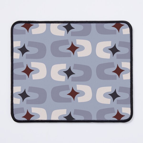 Item preview, Retro Core Geometric Rectangles And Cosmic Sparkle Stars Mod Pattern Pigeon Blue designed and sold by scorpiolane.
