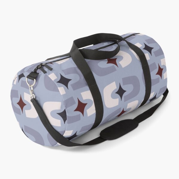 Item preview, Retro Core Geometric Rectangles And Cosmic Sparkle Stars Mod Pattern Pigeon Blue designed and sold by scorpiolane.