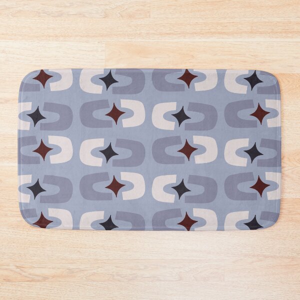 Item preview, Retro Core Geometric Rectangles And Cosmic Sparkle Stars Mod Pattern Pigeon Blue designed and sold by scorpiolane.
