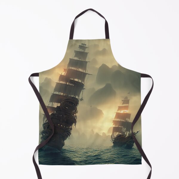 Item preview, Pirate ships in the sea at sunset designed and sold by Dicoart.