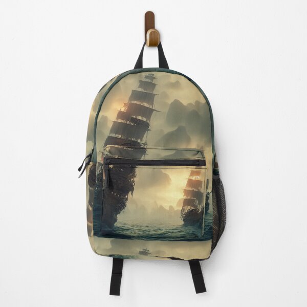 Item preview, Pirate ships in the sea at sunset designed and sold by Dicoart.