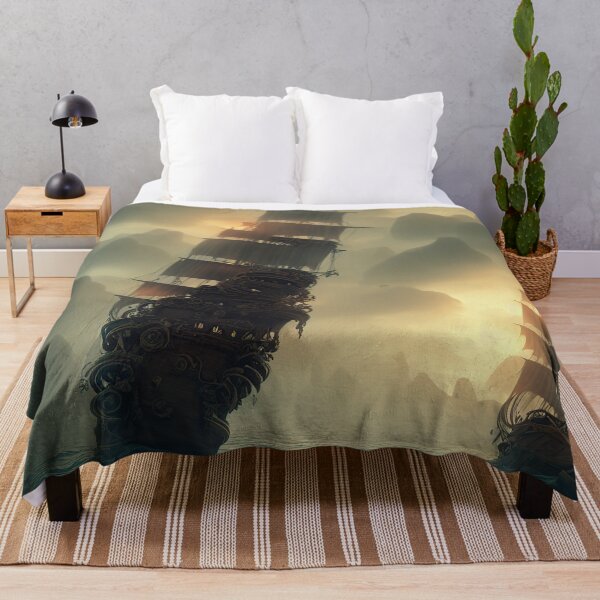 Item preview, Pirate ships in the sea at sunset designed and sold by Dicoart.