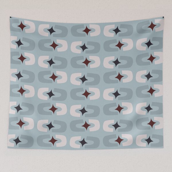 Item preview, Retro Core Geometric Rectangles And Cosmic Sparkle Stars Mod Pattern Sky Blue designed and sold by scorpiolane.