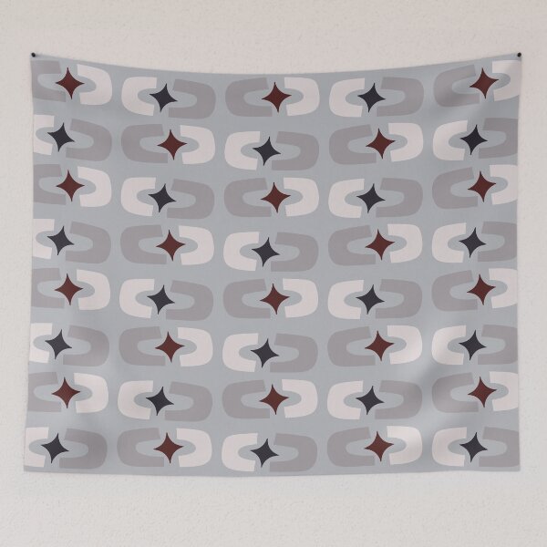Item preview, Retro Core Geometric Rectangles And Cosmic Sparkle Stars Mod Pattern Stone Blue designed and sold by scorpiolane.