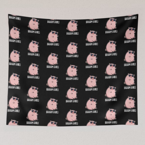 Item preview, Haaaam Gurl Funny Pig Puns (Dark BG) designed and sold by punnybone.