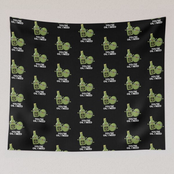 Item preview, You're Oil I Need Funny Olive Oil Puns (Dark BG) designed and sold by punnybone.