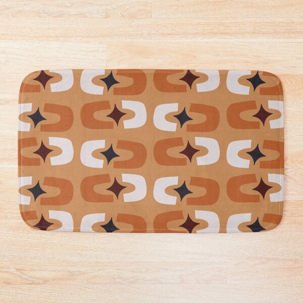 Item preview, Retro Core Geometric Rectangles And Cosmic Sparkle Stars Mod Pattern Orange designed and sold by scorpiolane.