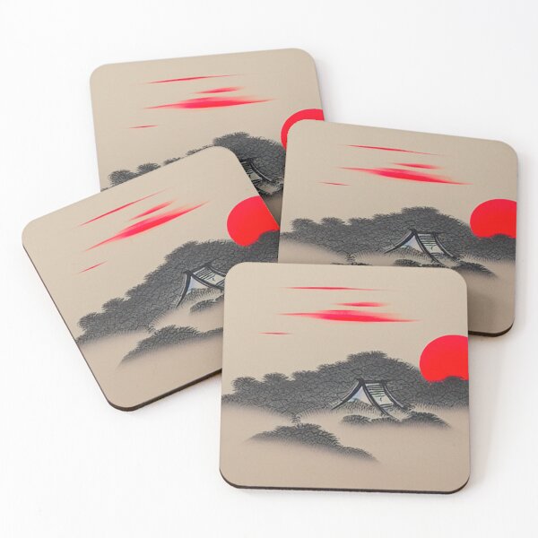 Item preview, Red Sunset Sumi-E designed and sold by UncannyCanvas.