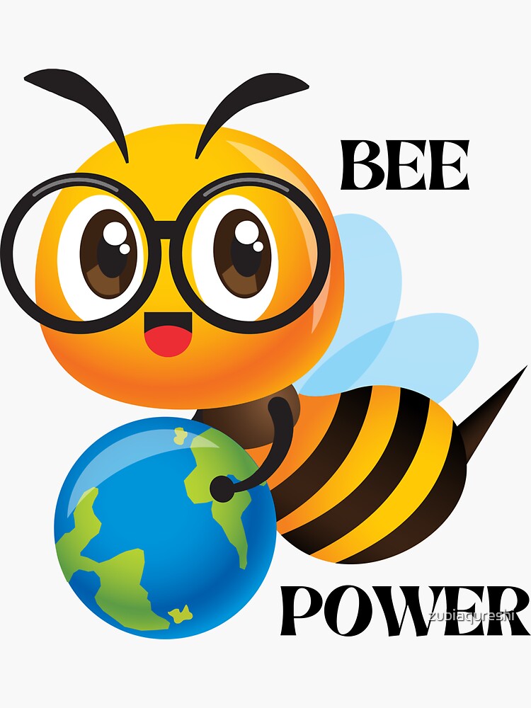 Thumbnail 3 of 3, Sticker, bee designed and sold by zubiaqureshi.