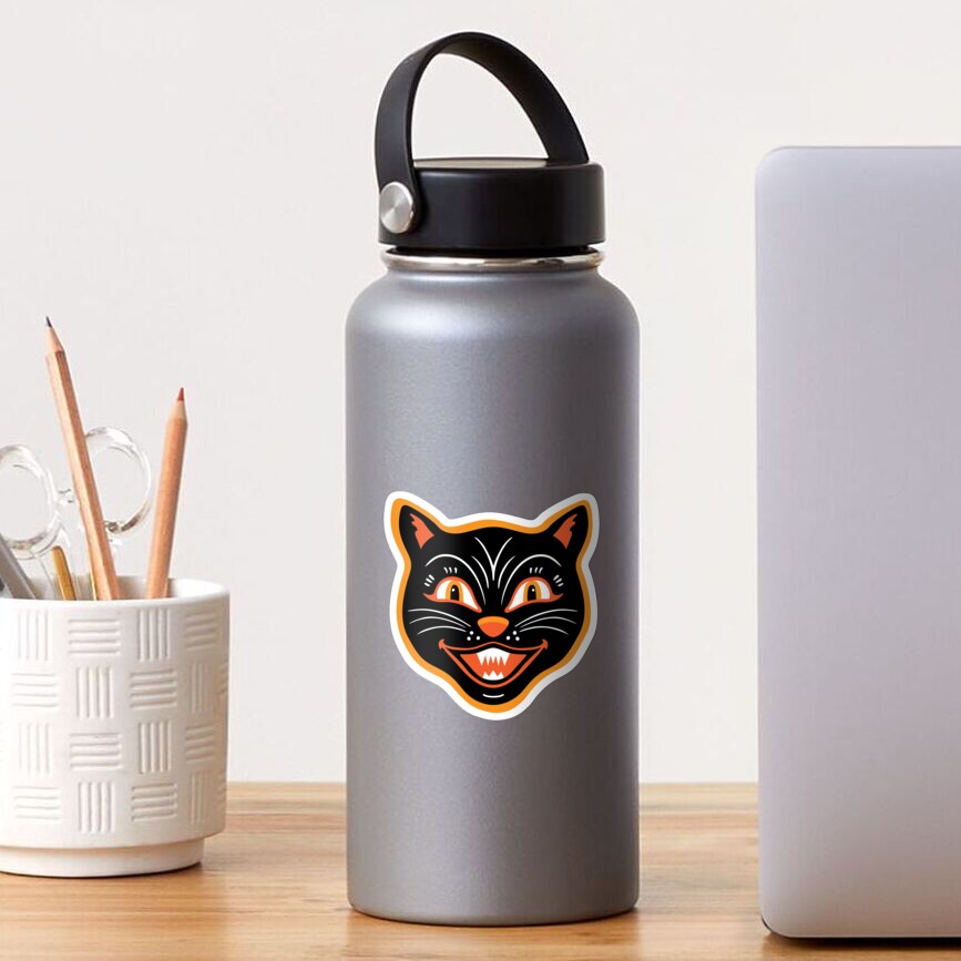 Halloween Vintage Black Cat Sticker