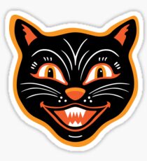 Halloween Vintage Black Cat Sticker