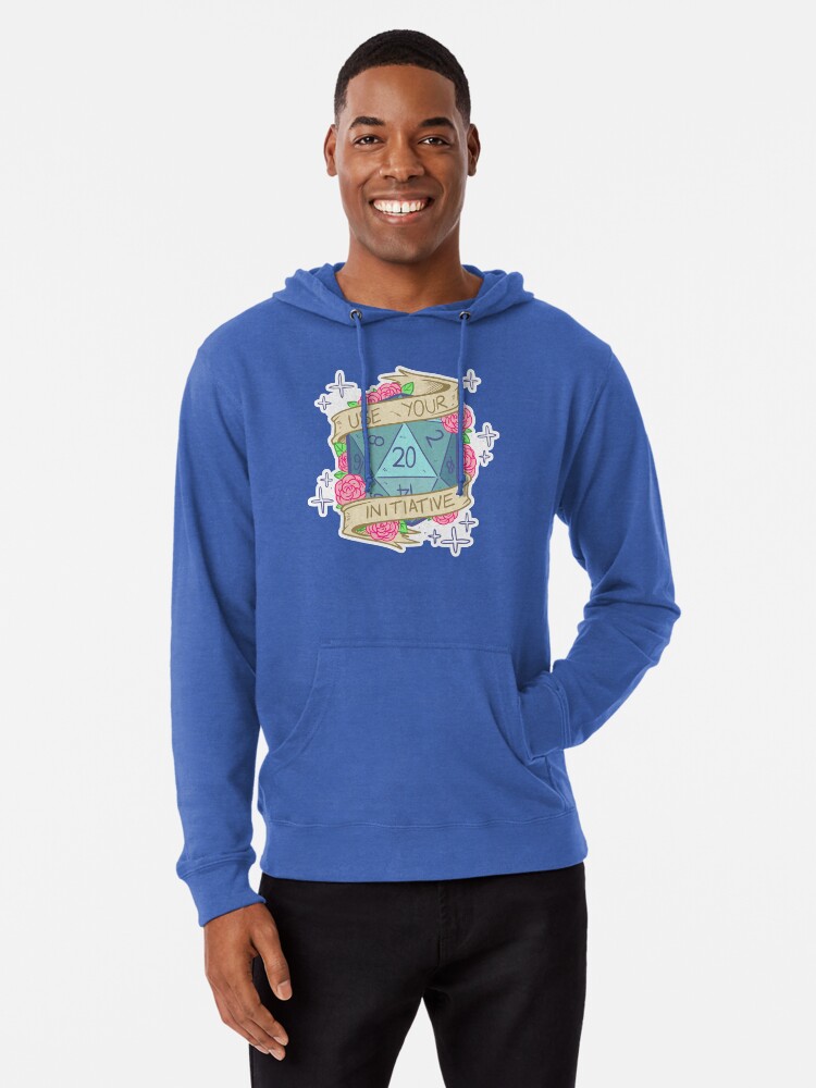 Thumbnail 1 of 5, Lightweight Hoodie, D20 - Use Your Initiative designed and sold by JammyScribbler.
