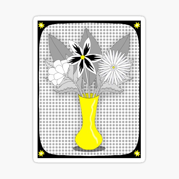 No. 41 - Monochrome Flowers Sticker
