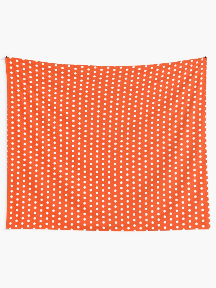 orange and white polka dot dress