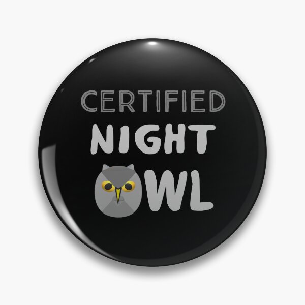Item preview, Certified Night Owl Statement with Gray and Yellow Bird (Black Background)  designed and sold by ArtByLM.