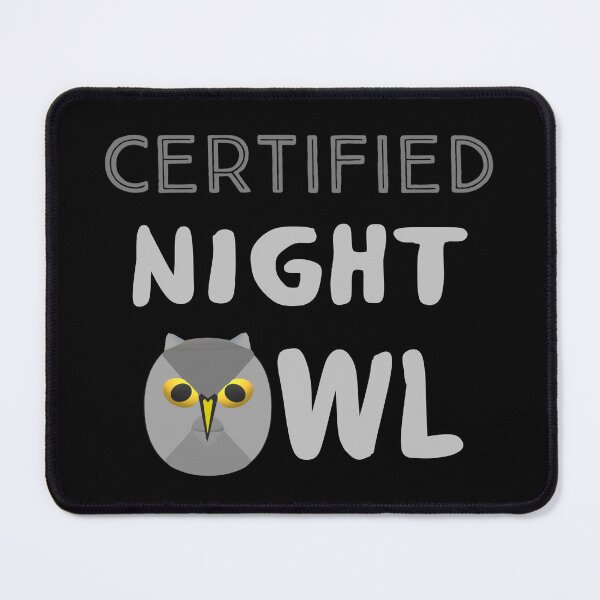 Item preview, Certified Night Owl Statement with Gray and Yellow Bird (Black Background) designed and sold by ArtByLM.