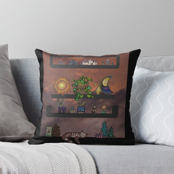 Item preview, Orange Sky Dark Crystal Plant Collection, Shelves with a Cat, Large and Tall - Version 1 designed and sold by Lucidesigns.