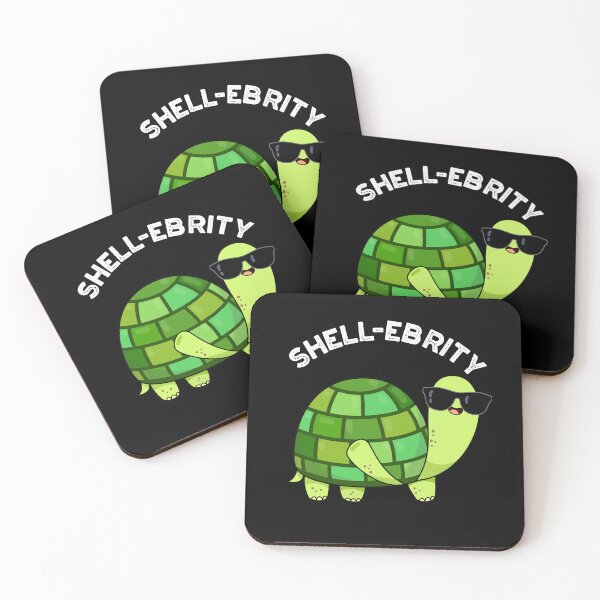 Item preview, Shell-ebrity Celebrity Funny Tortoise Puns (Dark BG) designed and sold by punnybone.