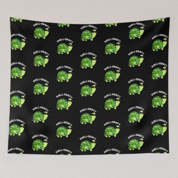 Item preview, Shell-ebrity Celebrity Funny Tortoise Puns (Dark BG) designed and sold by punnybone.
