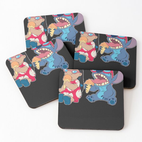 Aperçu de l'œuvre lilo et stitch mangeant de la glace Sticker créée et vendue par Rodneter.