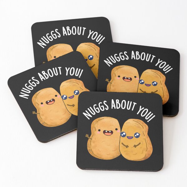 Item preview, Nuggs About You Funny Nugget Puns (Dark BG) designed and sold by punnybone.