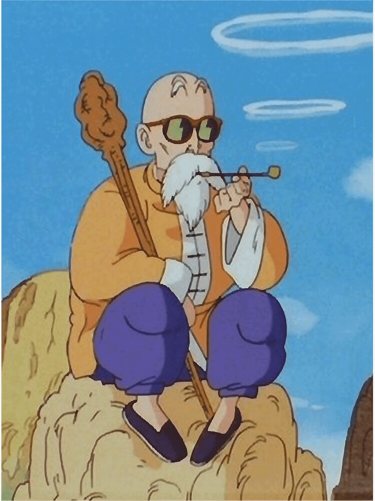 master-roshi-smoking-pipe-sticker-for-sale-by-richardhayes8-redbubble