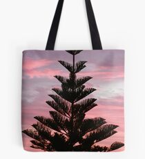 Pink Sky Pine Tote Bag