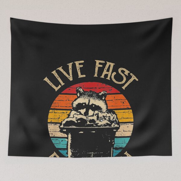 Item preview, Live Fast Eat Trash Can Raccoon designed and sold by anhemdori2022.
