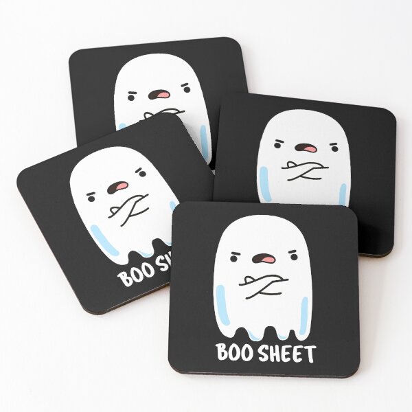 Item preview, Boo Sheet Funny Halloween Ghost Puns (Dark BG) designed and sold by punnybone.