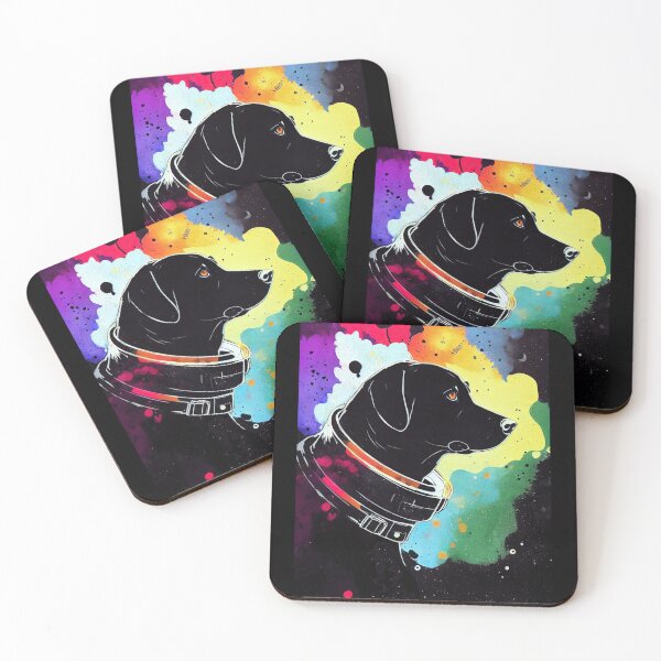 Item preview, Astronaut black labrador portrait designed and sold by etherElric.