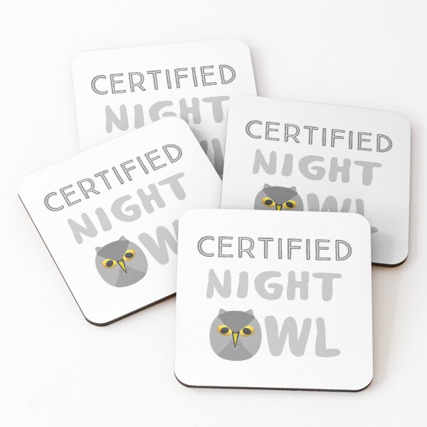 Item preview, Certified Night Owl Statement with Gray and Yellow Bird (White Background)  designed and sold by ArtByLM.