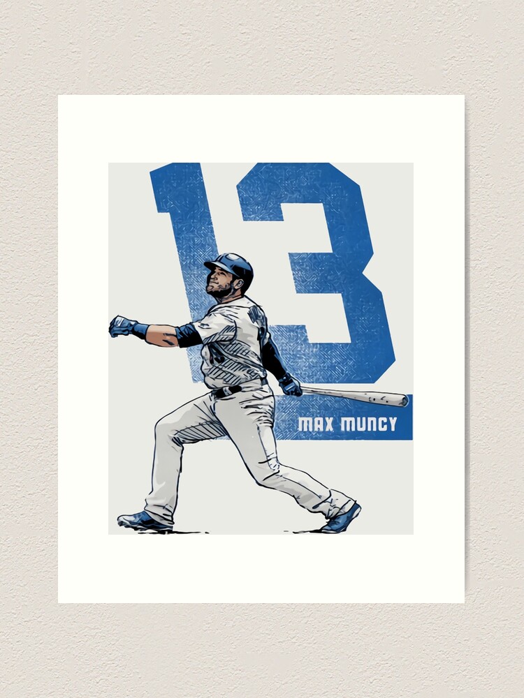 Max Muncy Baseball Paper Poster Dodgers 3 - Max Muncy - Magnet