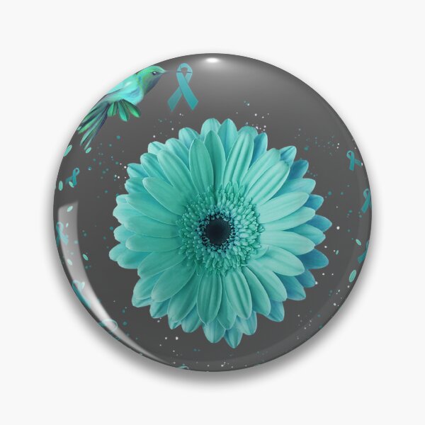 Item preview, Hummingbird Sunflower Teal Ribbon Ovarian Cancer Awareness designed and sold by niqaf.